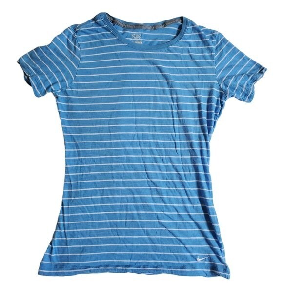 Nike The Athletic Dept blue white striped short sleeve crew neck t shirt sz M - Picture 1 of 14